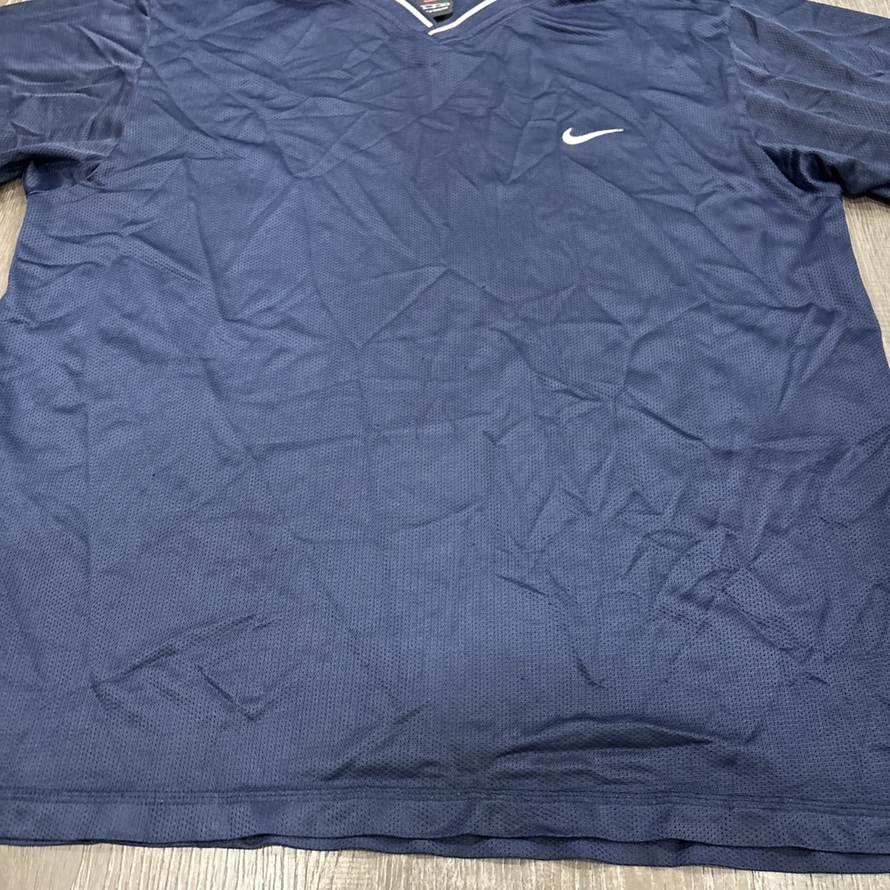 VTG Nike Dri Fit Pullover Mesh Baseball Athletic Jersey Mens XL Navy Retro Shirt - Picture 7 of 16